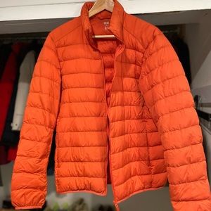 Used Uniqlo Men’s ultra light down jacket Orange